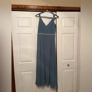Bill Levkoff Slate Blue Maxi Dress